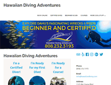 Tablet Screenshot of hawaiiandivingadventures.com